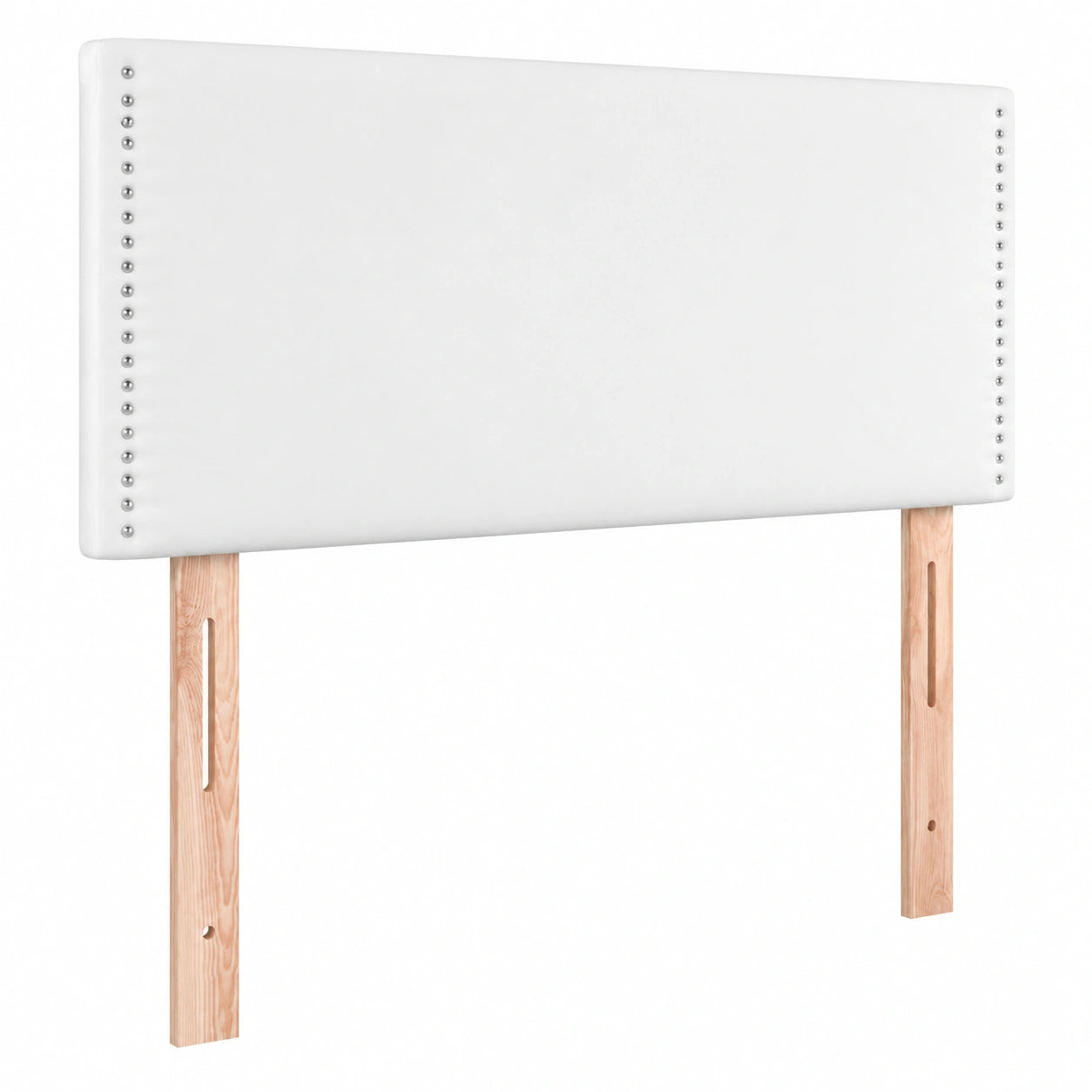 Cabecero Tapizado Blanco con LED para Cama Individual de Cuero Sintético 100x5x78/88 cm