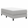 Cama Individual Tapizada Gris Claro 90x200 cm para Dormitorio