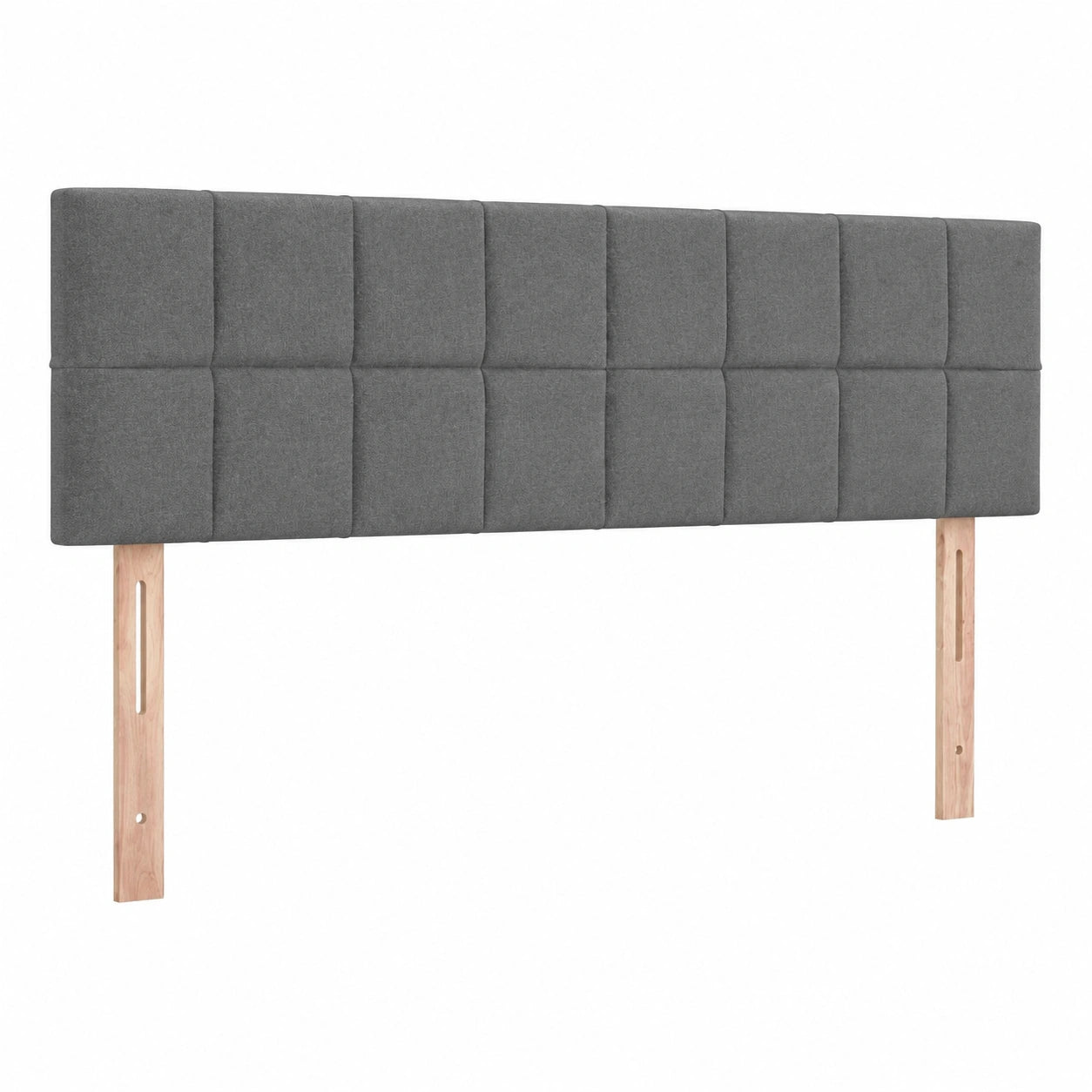 Cabecero Tapizado con LED para Cama Matrimonio en Tela Gris Oscuro