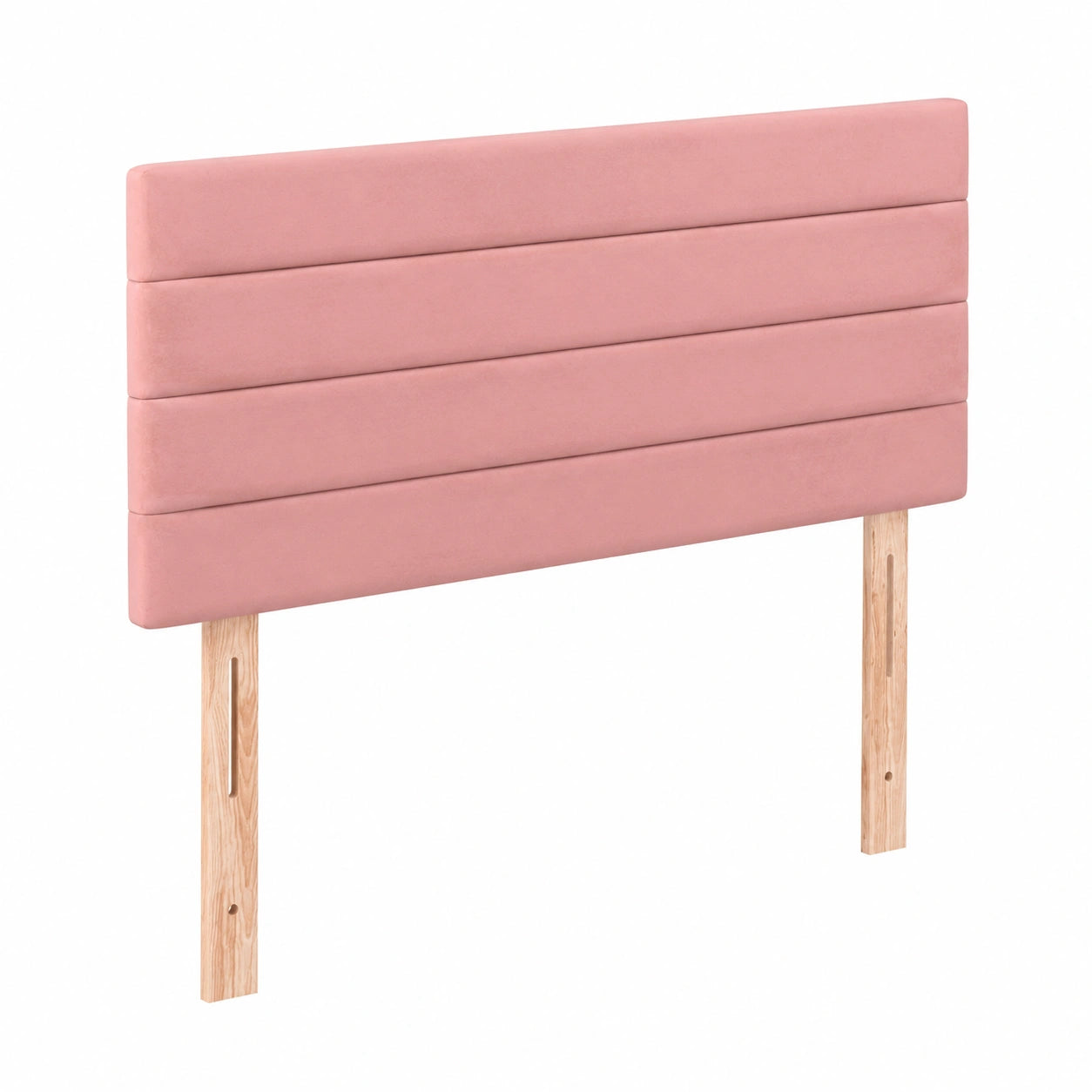 Cabecero Tapizado de Terciopelo Rosa para Cama Individual 90x78 cm