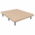 Base de Cama 3D Reforzada con 6 Patas Metálicas, 135x190 cm, Beige