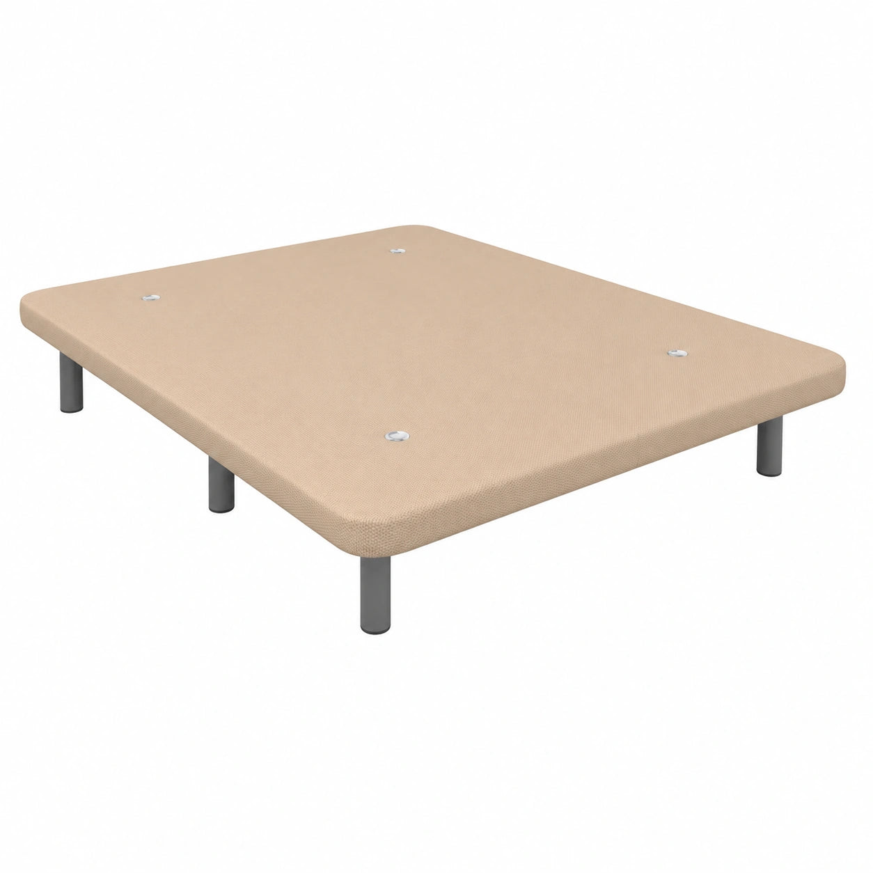 Base de Cama 3D Reforzada con 6 Patas Metálicas, 135x190 cm, Beige