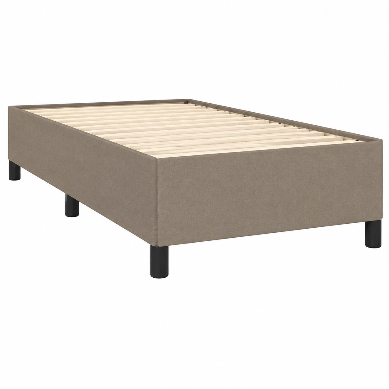 Estructura de Cama Individual Tapizada en Tela Gris Topo 100x200 cm