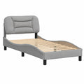 Estructura de Cama de Tela Gris Claro 90x190 cm para Dormitorio