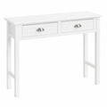 HAKU Mesa Consola Blanca Modesta de Madera Maciza y MDF, 100x77x30 cm, Estilo Costero