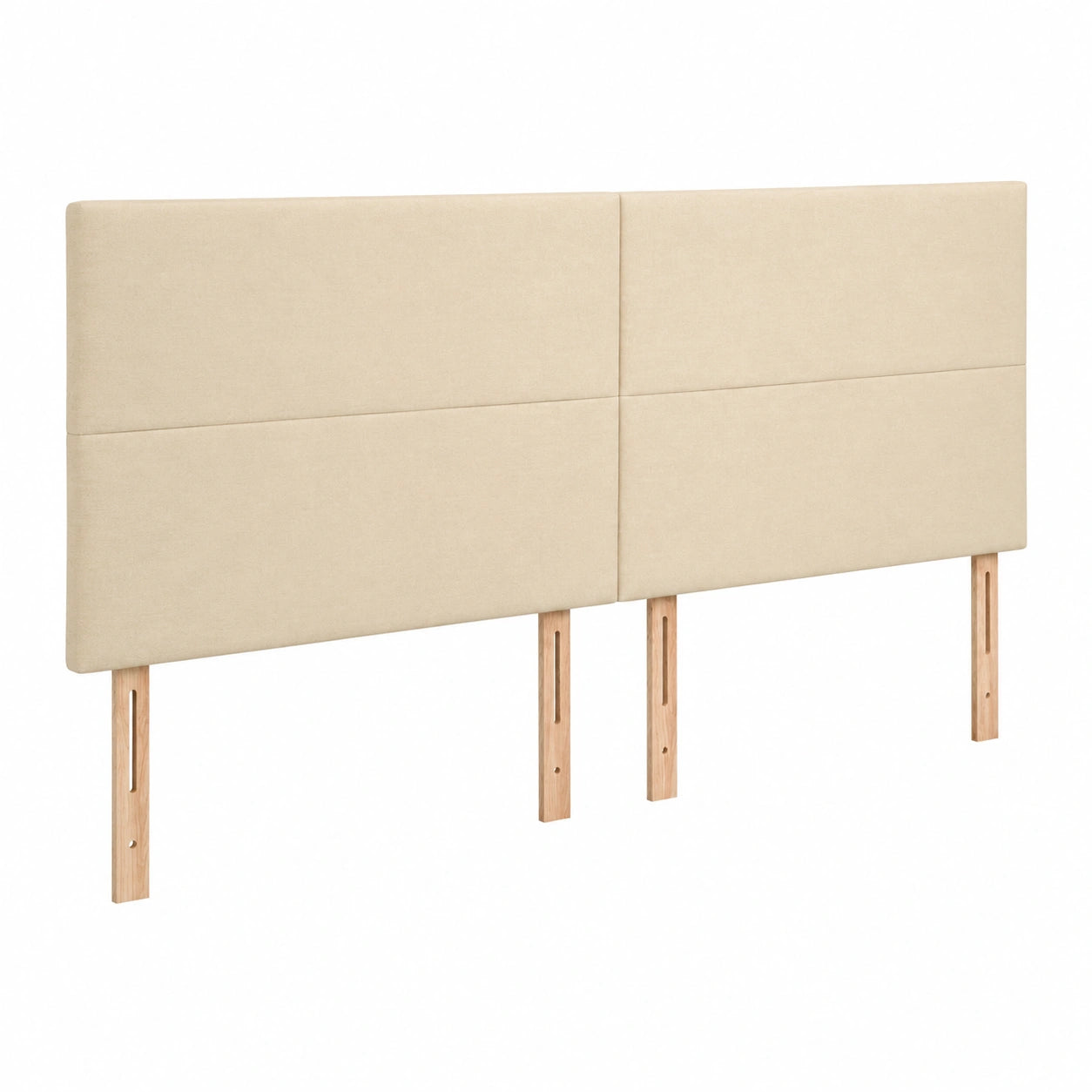 Cabecero Tapizado con Luces LED para Cama de Matrimonio, Crema, 200x5x118/128 cm