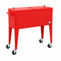 Carrito Enfriador con Ruedas Rojo 92x43x89 cm vidaXL