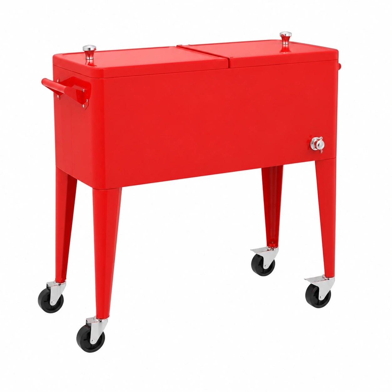 Carrito Enfriador con Ruedas Rojo 92x43x89 cm vidaXL