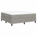 Cama Tapizada de Terciopelo Gris Claro 180x200 cm con Somier de Listones