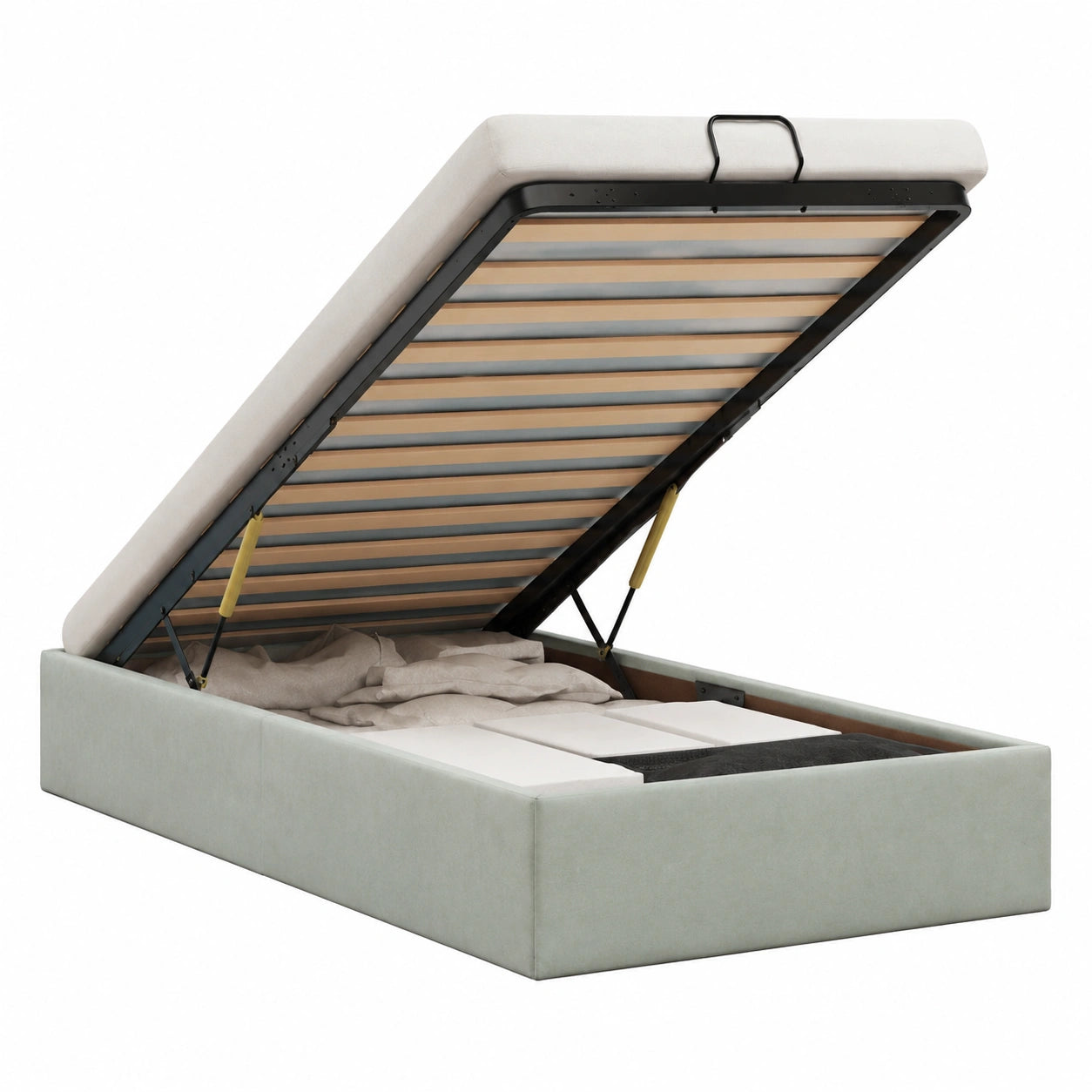 Cama Doble Juvenil 90x190 cm con Canapé y Somier Gris Claro