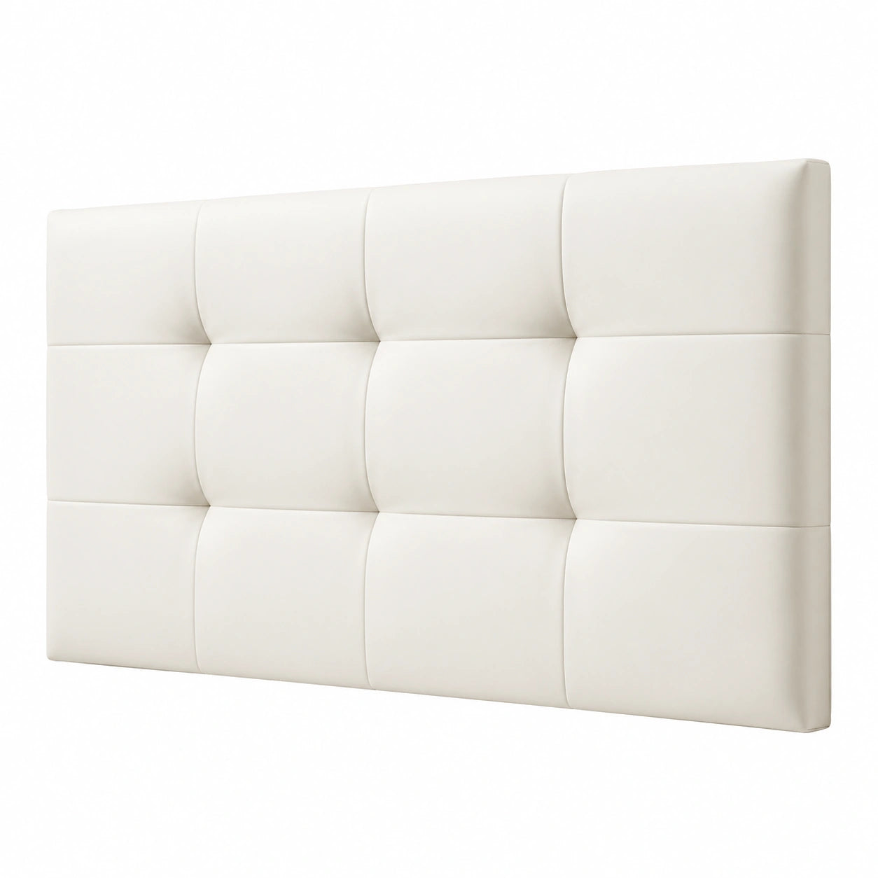 Cabecero Moderno Acolchado de Polipiel Texas 165x70 cm, Blanco