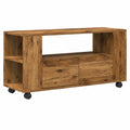 Mesa de TV con Ruedas de Madera Reciclada 102x35x43cm