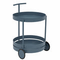 Carrito de Cocina de Metal de 2 Niveles con Ruedas, Carrito de Bar Redondo Multiusos