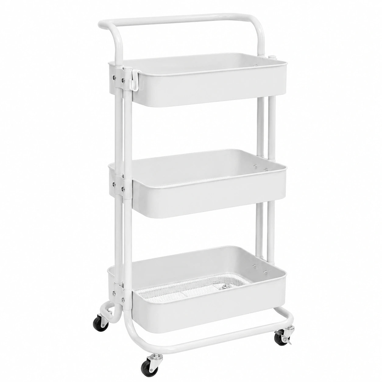 Carro de Cocina Metálico Multifuncional con Ruedas y 3 Cajones para Almacenamiento