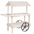 Carro Expositor de Madera Blanca 119x68x138 cm para Decoración