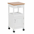 Carrito de Cocina de Madera con Puerta y Cajón, Blanco, 37x37x76 cm