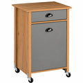 Carrito de Cocina Kesper con Separador de Basura, Madera MDF, 50x79x37 cm, Marrón y Gris