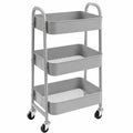 Carrito Auxiliar de Almacenamiento de 3 Niveles con Ruedas para Cocina, Dormitorio y Oficina - Gris