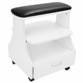 Carro de manicura pedicura con 3 niveles, cajón y ruedas, capacidad 50 kg, para salones de belleza