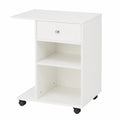 Vinsetto Mueble Auxiliar para Oficina con Ruedas y Espacio para Impresora, Cajón y Estante Ajustable, Blanco