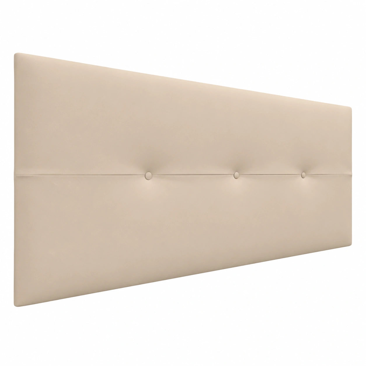 Cabecero Tapizado en Polipiel Beige para Cama de Lujo 135cm