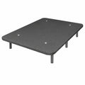 Base Tapizada Reforzada con Barras y Patas Metálicas, 90x190cm, Color Gris Oscuro