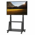 Carro de TV Portátil con Ruedas para Pantallas de 32-75 Pulgadas, Altura Ajustable, Soporte Estable con Estante