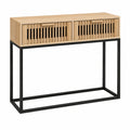 Mesa Consola de Hierro y Madera 80x30x75 cm - Estilo Moderno