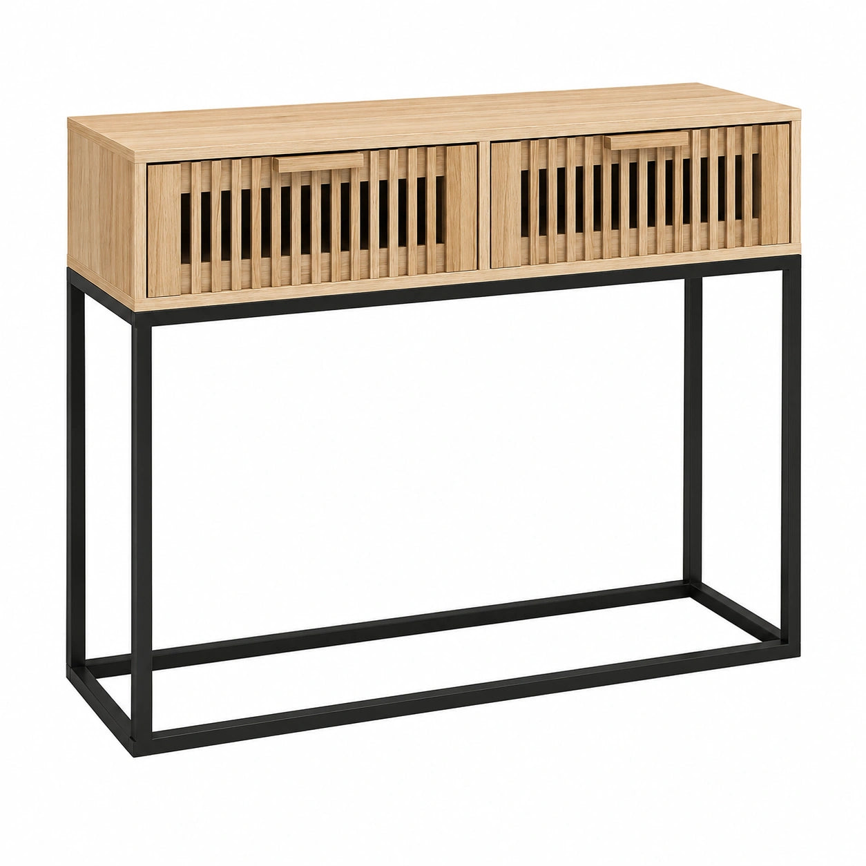 Mesa Consola de Hierro y Madera 80x30x75 cm - Estilo Moderno