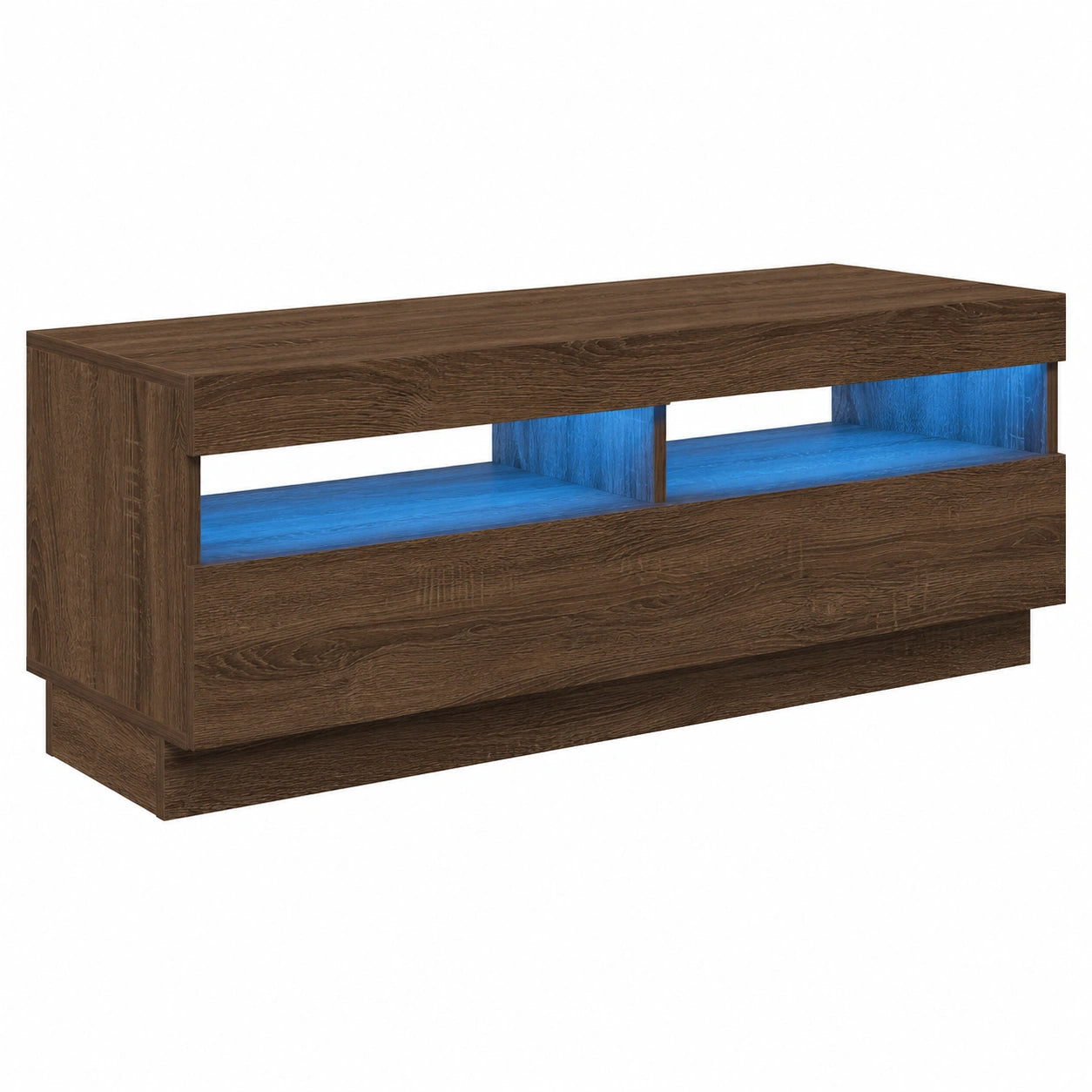 Mesa de TV de Roble Marrón con Luces LED y Almacenamiento