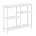 Mesa Consola Estrecha de Estilo Industrial, 4 Niveles para Entrada o Salón, Blanco