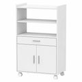 Carrito de Cocina HOMCOM con Ruedas, Almacenamiento para Microondas, 59x40x92 cm, Blanco