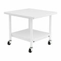 Mesa Rodante para Impresora de Metal HOMASIS, 2 Niveles, Organizador Multifuncional para Oficina y Hogar, 49 x 40 x 38 cm, Blanco