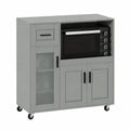 Carrito de Cocina Multifuncional con Ruedas, Soporte para Microondas, Gris 88,5x40x89 cm